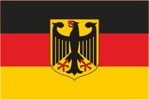 Bundesdienstflagge mit Bundesadler, in schwarz, rot, gold