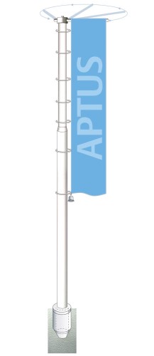 Aluminium flagpole Aptus with ground tube
