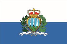 Landesfahne San Marino mit Wappen