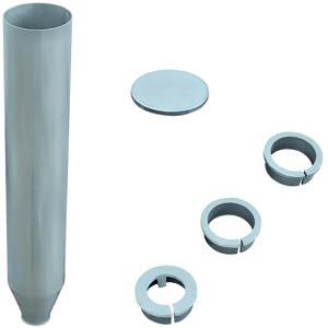 Ground tube made of aluminium with centering rings and ground tube cover
