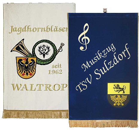 high quality embroidered music stand banners