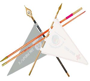 Spear pennant pole for carrying pennants