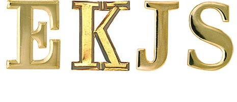 Metal badges for shoulder epaulettes - letters