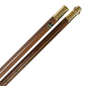Flag pole made of wood, lacquered brown