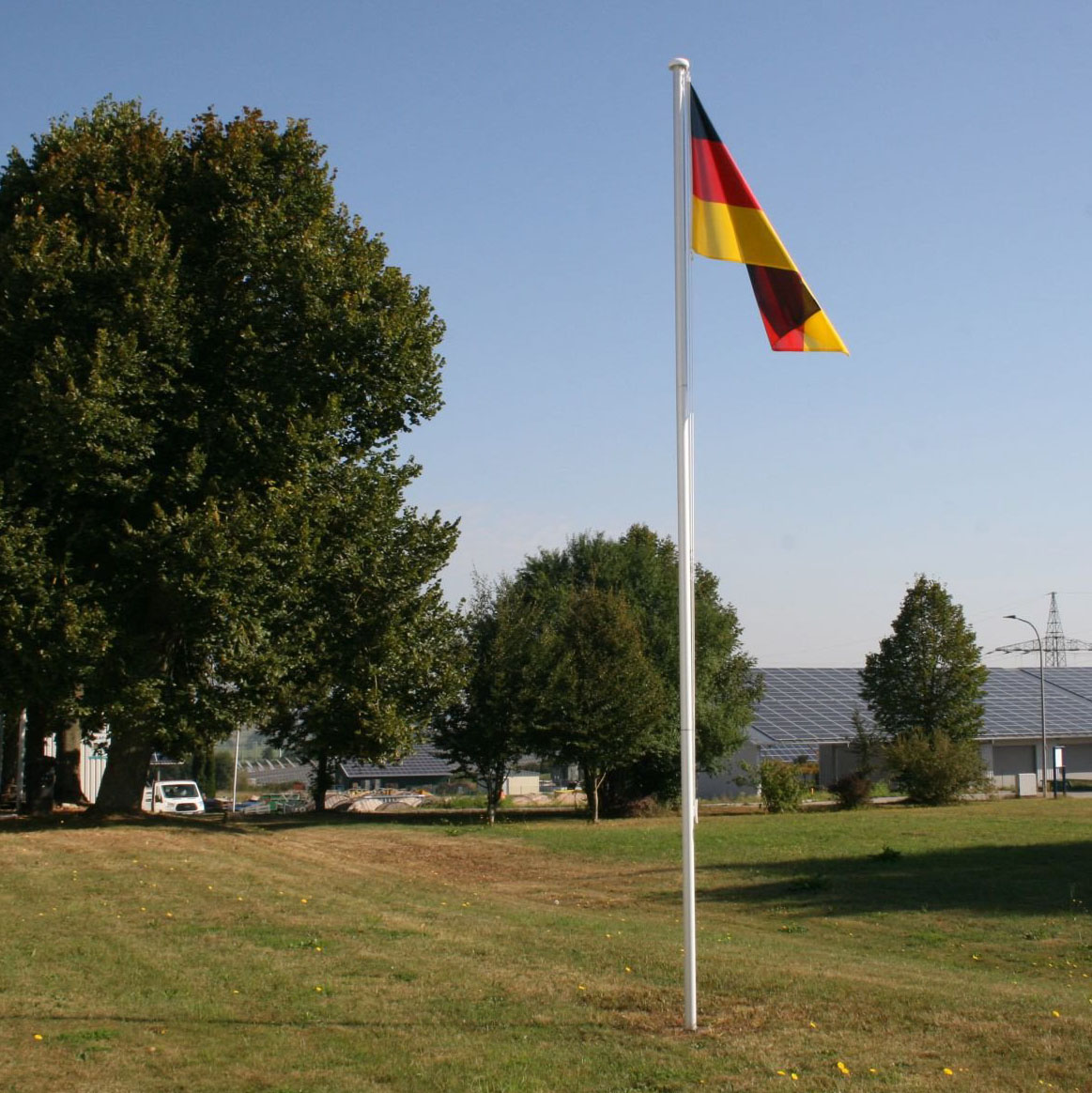 aluminium pole in the front garden