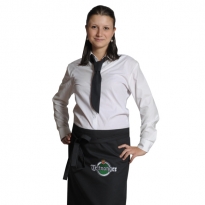 waitress's blouse and apron embroidered, necktie