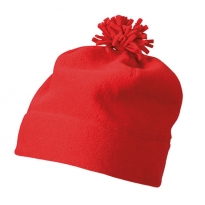 fleece bonnet with fringe pompon