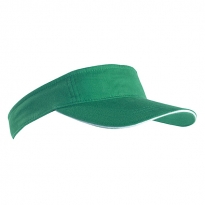 green sunvisor with white sandwich