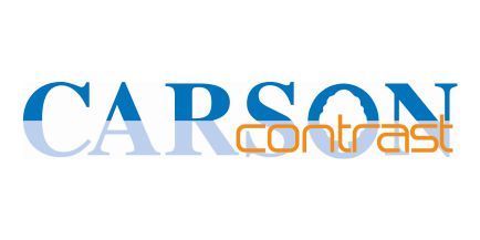 Wir führen Artikel der bekannten Marke Carson Contrast Das Logo der Marke Carson Contrast