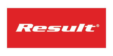 Wir führen Artikel der bekannten Marke Result Das Logo der Marke Result
