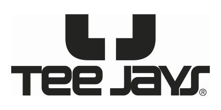 Wir führen Artikel der bekannten Marke Tee Jays Das Logo der Marke Tee Jays