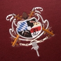 elaborate embroidery on clothing of the firebrigade of Erlangen