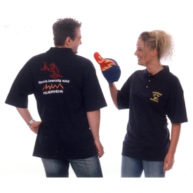 polo shirts with firebrigade club name and logo