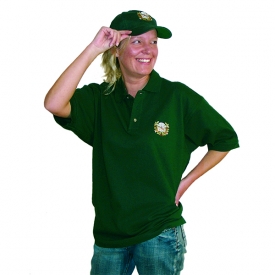polo shirt and cap with embroidered shooters' motive