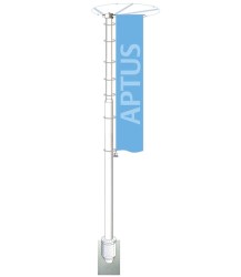 Aluminium flagpole Aptus with ground tube