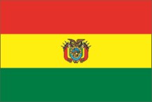Flagge Boliviens mit Wappen