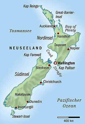 Die Lage Neuseeland