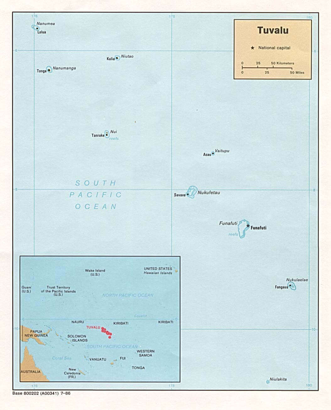 Die Lage Tuvalu