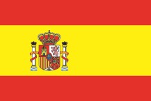 Landesfahne Spanien mit Wappen