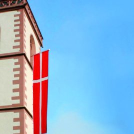 church flags with security ringband 