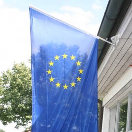 Europe flag as hanging flag on wall attachment