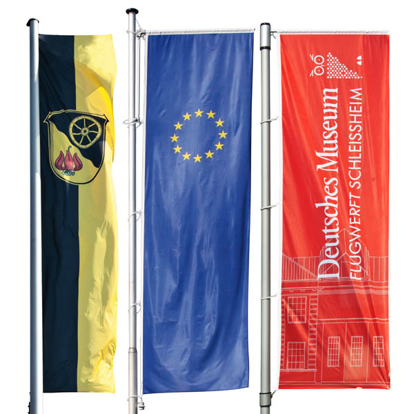 3 Stück Fahnen für Ausleger geeignet Hissfahnen Werbefahnen Flaggen bedrucken 