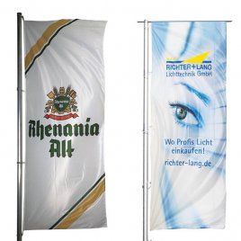 optimally presented advertisement on the cantilever flag