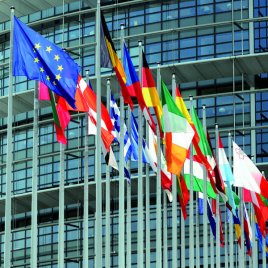 hoisting flags can often be found in front of official buildings