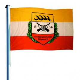 hoisting flag with club emblem