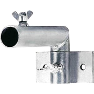 Pole holder rotatable made of steel, silver colored 30° or 90°