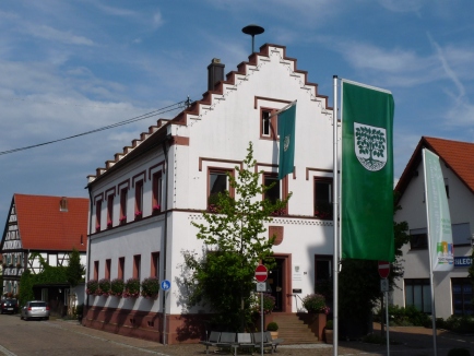 Rathaus mit einer Fahne
