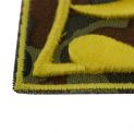 sideview of 3D relief embroidery on camouflage fabric
