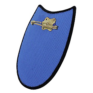 Badge attachment with additional fabric backside and safety pin