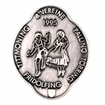 flat stamped pin with costume motive