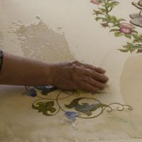 Spreading of the cleaning liquid onto the whole flag