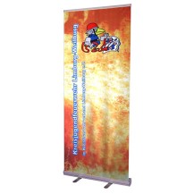 Roll-Up Displays mit eingedrucktem Feuerwehrmotiv