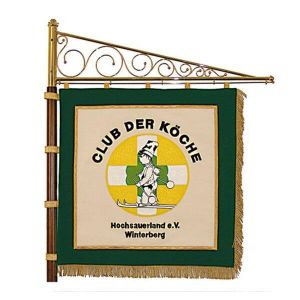 Standard of the club of cooks with logo on the club side