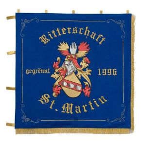Standarte der Ritterschaft St. Martin mit Wappen und Wappenzier
