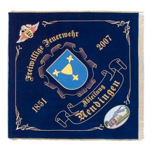 Flag with firebrigade emblem of Baden-Württemberg