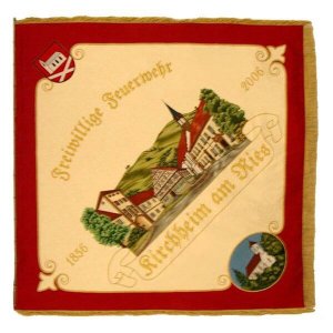 Firebrigade flag with elaborate town view