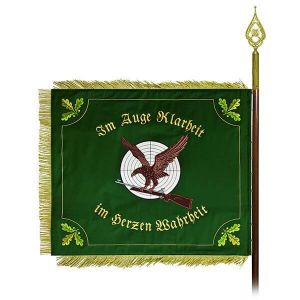 Rectangular shooting club flag with eagle motive