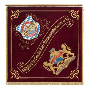 Club flag of a carney from Eastern Bavaria with lion motive and club emblem