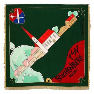 Uncommonly designed flag of the TSV Buchenberg in striking embroidery